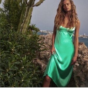 Zara Vibrant Green Backless Dress